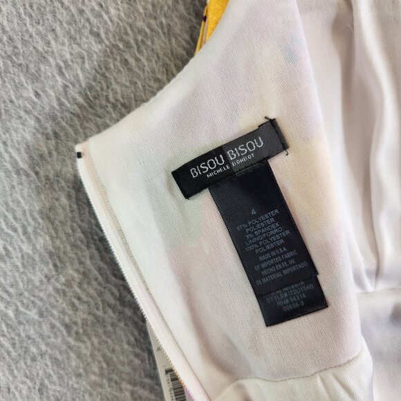 Bisou Bisou Dress Womens 4 Floral Layered Pleats Resortwear Party Wedding Guest - Picture 8 of 15